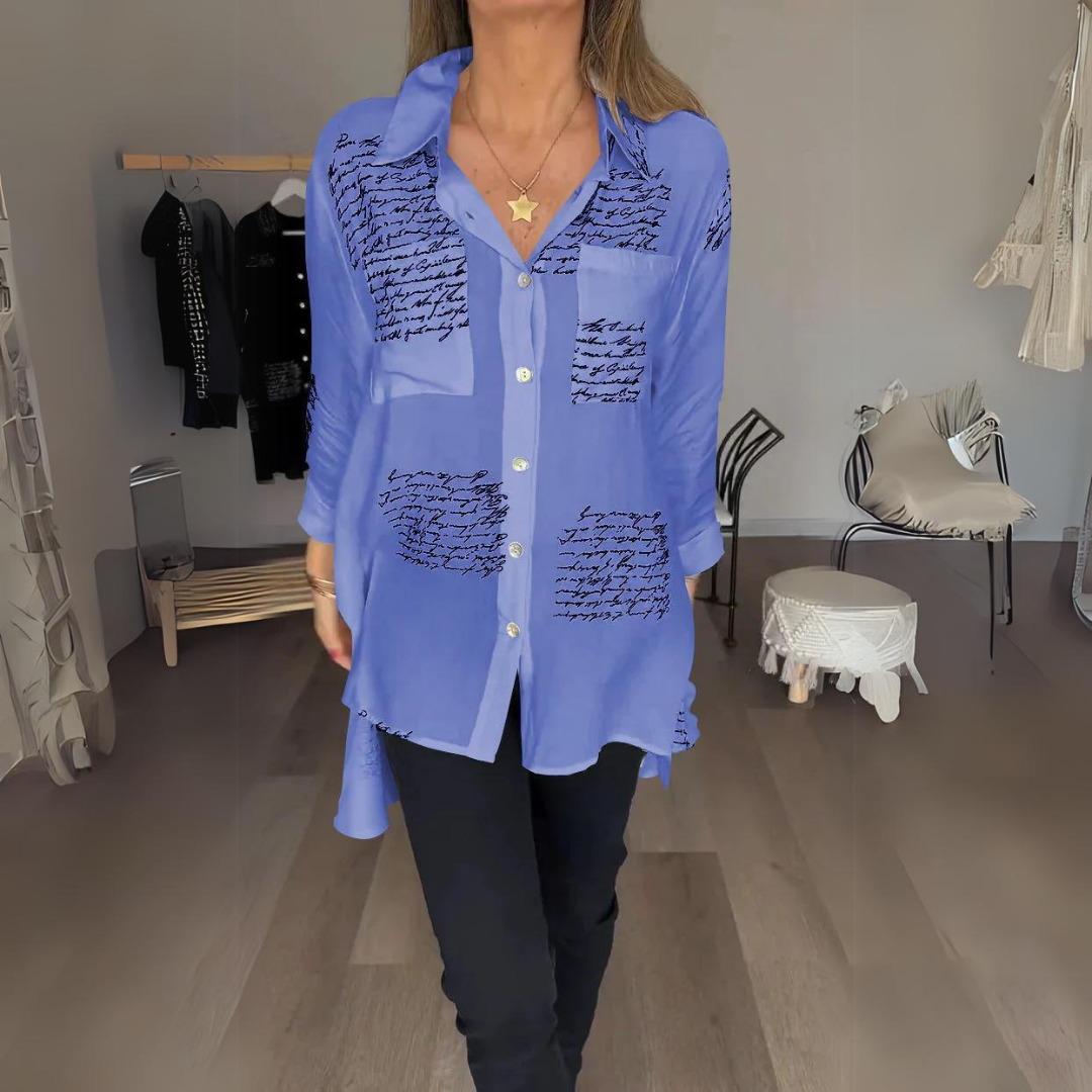 Tiemona | Script Button-Up Shirt